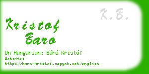 kristof baro business card