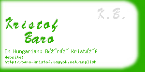 kristof baro business card